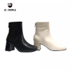 New Arrival Comfortable Winter Leather Boots Thick Heel Half Boot Woman Luxury Platform Chelsea Ankle Boots