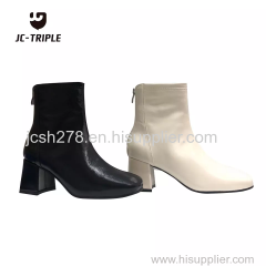 New Arrival Comfortable Winter Leather Boots Thick Heel Half Boot Woman Luxury Platform Chelsea Ankle Boots