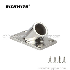 Stainless Steel yacht Accessories precision casted Rectangular Base 45 degree Marine Boat Hand Rail Fitting