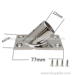 Stainless Steel yacht Accessories precision casted Rectangular Base 45 degree Marine Boat Hand Rail Fitting