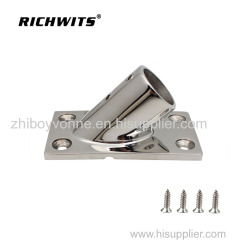 Stainless Steel yacht Accessories precision casted Rectangular Base 45 degree Marine Boat Hand Rail Fitting