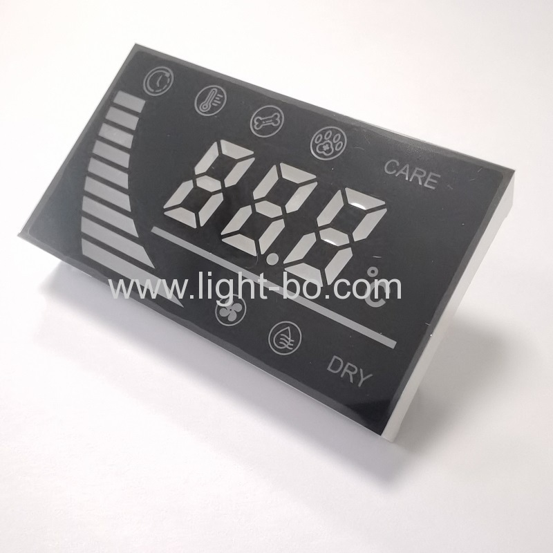kundenspezifische ultrablaue 3-stellige 7-Segment-LED-Anzeige gemeinsame Kathode für Haustiertrockner