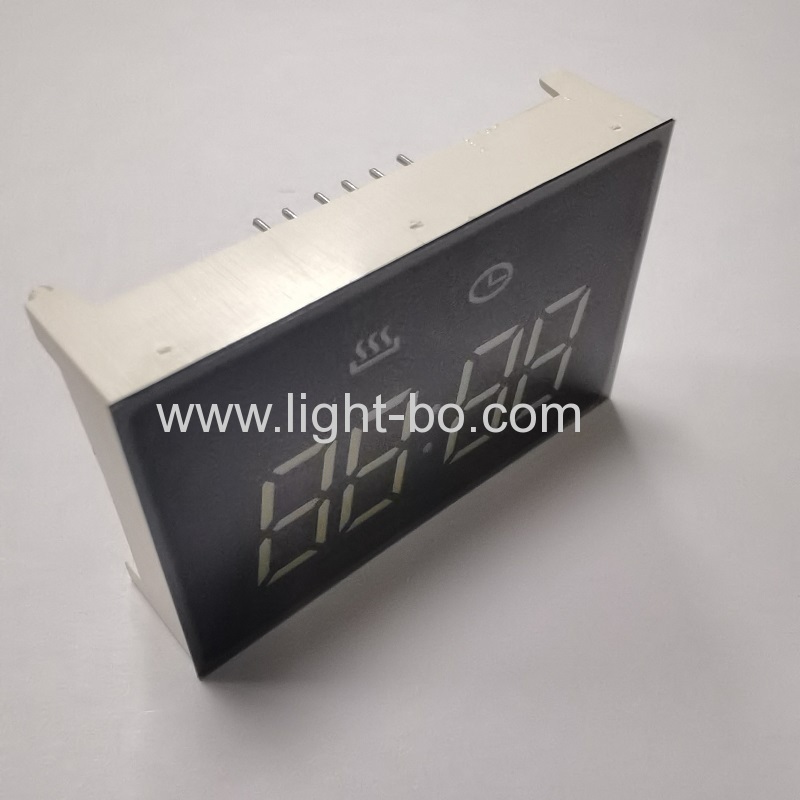 Ultraweiße 4-stellige 7-Segment-LED-Uhranzeige mit gemeinsamer Kathode für Backofen-Timer mit 3 Tasten