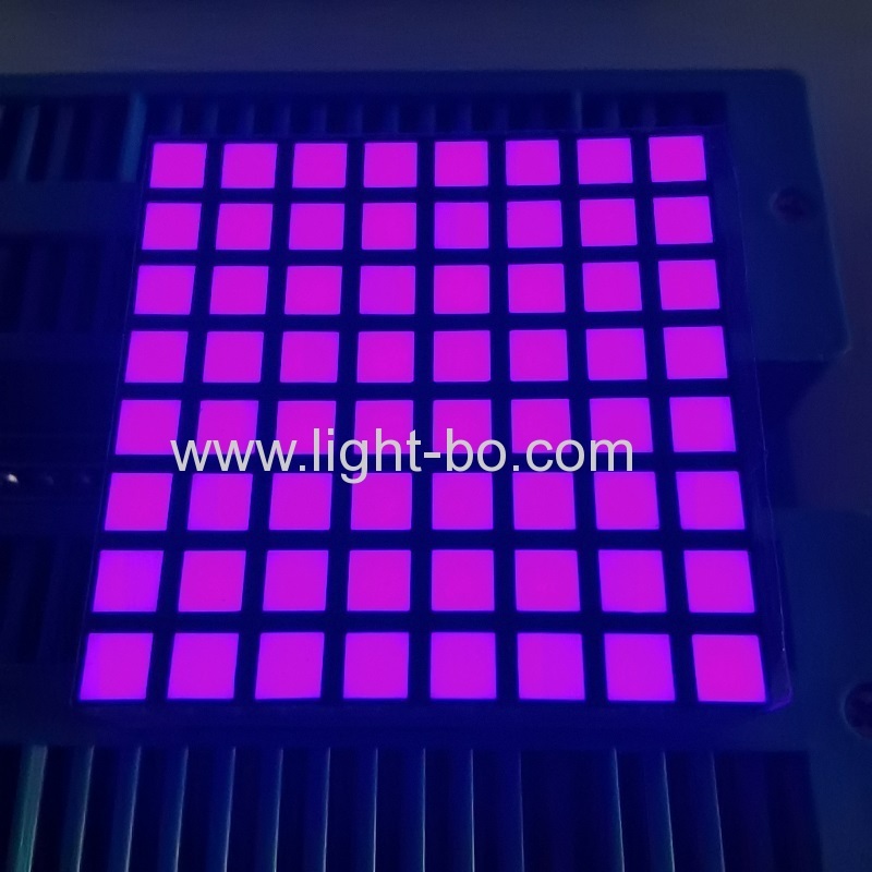 Affichage à matrice de points carrés de 3 mm de couleur LED violette (violette) anode de rangée 8*8 pour indicateur de position de levage