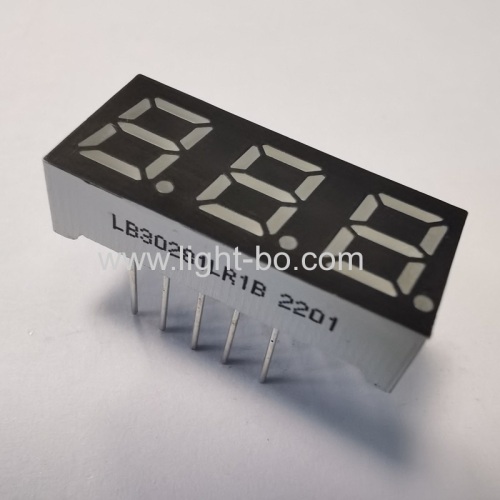 Super Red Triple Digit 0.28 7 Segment LED Display Common cathode for Instrument Panel