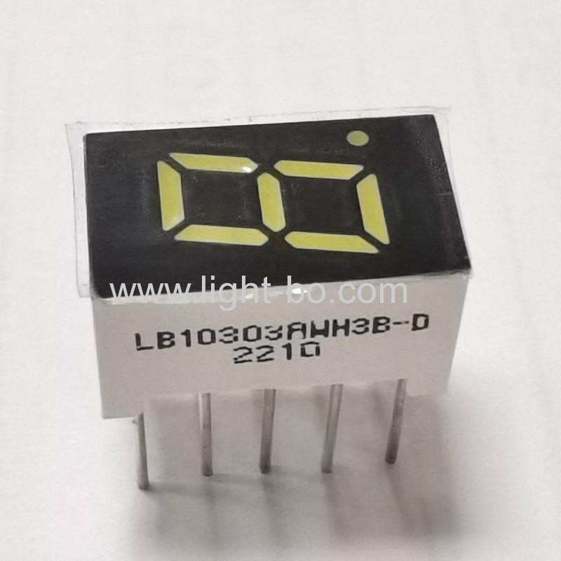 Ultra bright white 7.62mm Single Digit 7 Segment LED Display common anode for Hob