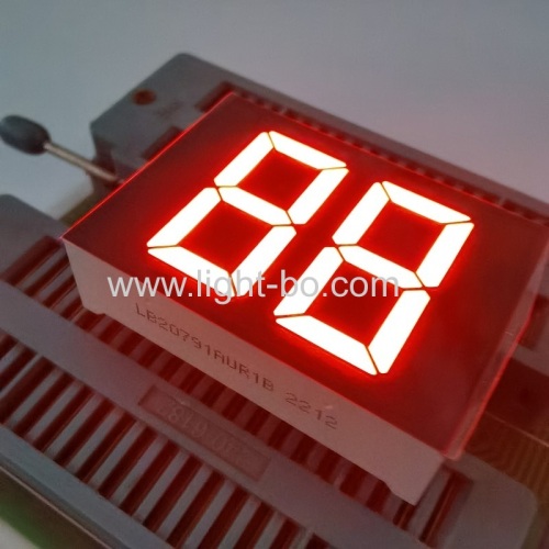ultra brilhante vermelho de dois dígitos display led de 7 segmentos ânodo comum de 20mm para aquecedor de água