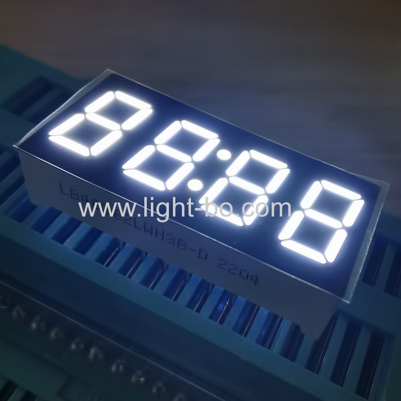 Ultra white 0.36inch 4-digit seven segment led display common cathode for clock indicator