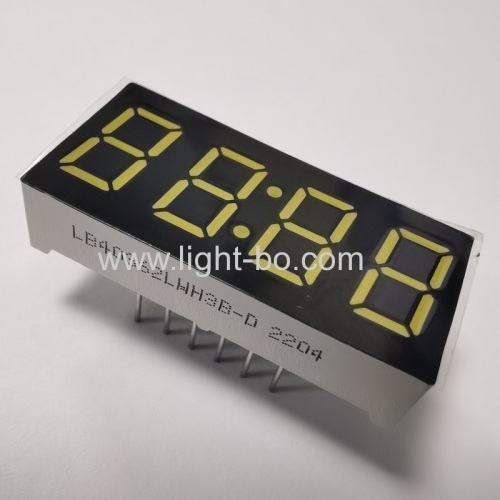 Ultra white 0.36inch 4-digit seven segment led display common cathode for clock indicator