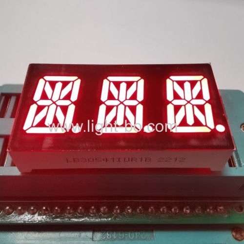 display de LED alfanumérico de três dígitos ultra vermelho de 0,54" ânodo comum de 14 segmentos para painel de instrumentos