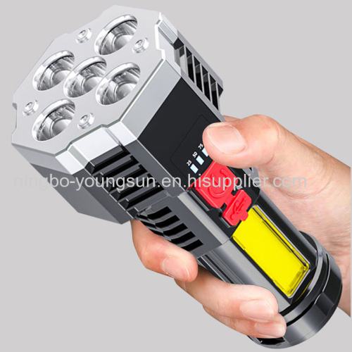  5LED Super Bright Rechargeable LED Camping Light Work Light with COB 