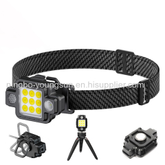 Blue Light Red SOS Magnet Rechargeable Headlamp