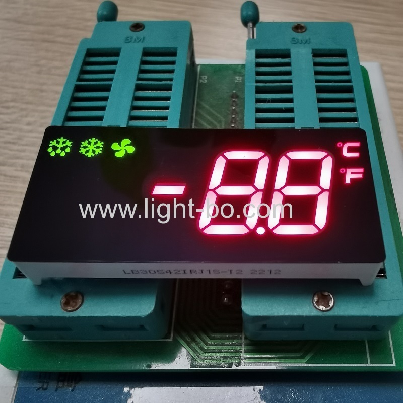 Display led vermelho/verde de 2 dígitos de 7 segmentos com sinal de menos para controlador de geladeira digital