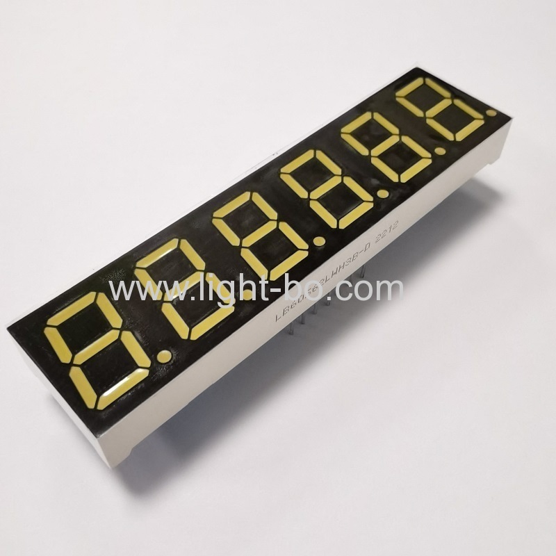 Ultra bright White 14.2mm 6-Digit 7 segmnet led display common cathode for digital indicator