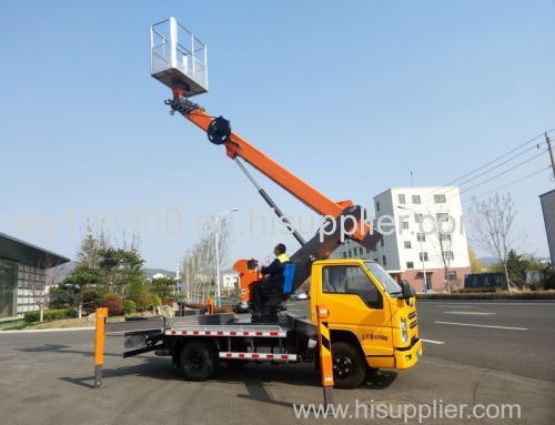 4x2 JMC double cabin aerial work trucks 32 meters lifting aerial ladder truck for sale