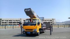 4x2 JMC double cabin aerial work trucks 32 meters lifting aerial ladder truck for sale