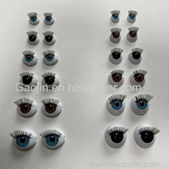 Acrylic oval doll eyes with eyelashes