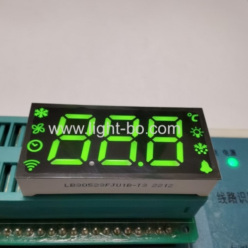 Super bright Yellow green common cathode Triple Digit 7 Segment LED Display for Refrigerator Controller