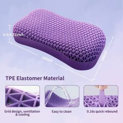 Home Furniture Purple TPE Technology New Material Silicone Ergonomic Contour Pillows for Sleeping Professional