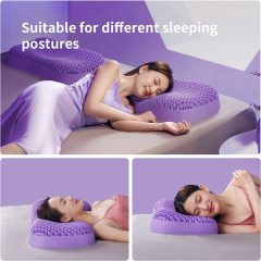 Home Furniture Purple TPE Technology New Material Silicone Ergonomic Contour Pillows for Sleeping Professional