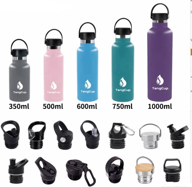 350/500/600/750ML Double wall Stainless Steel Vacuum bottle SS out door sports water bottle with reusable powder coated