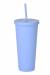 Hot Sale Double Wall Matte Plastic Cup with Lids and Straws Skinny Tumblers 24oz Acrylic Reusable Plastic Cups