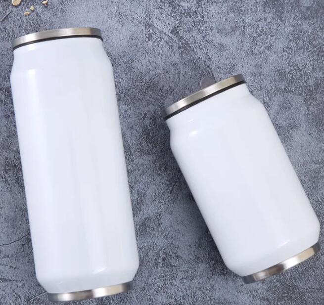 12OZ 17OZ Stock Can Shaped Stainless Steel Double Wall Vacuum Insulated Sublimation Tumbler Can With Straw