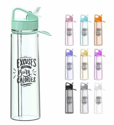 Slim Shape 900ml 30oz High Quality BPA Free Plastic Sports Water Bottles with Straw