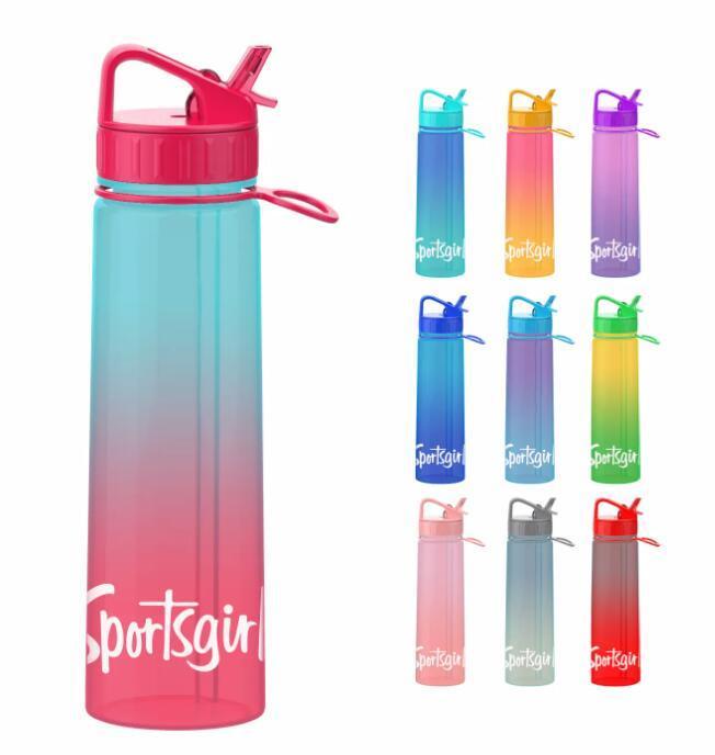 Slim Shape 900ml 30oz High Quality BPA Free Plastic Sports Water Bottles with Straw