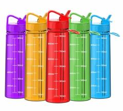 Slim Shape 900ml 30oz High Quality BPA Free Plastic Sports Water Bottles with Straw