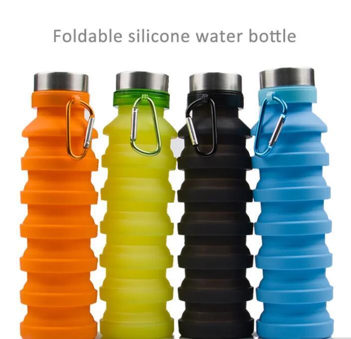 Water Bottles Shaker Drinkware Type 550ml Silicone Water Bottle