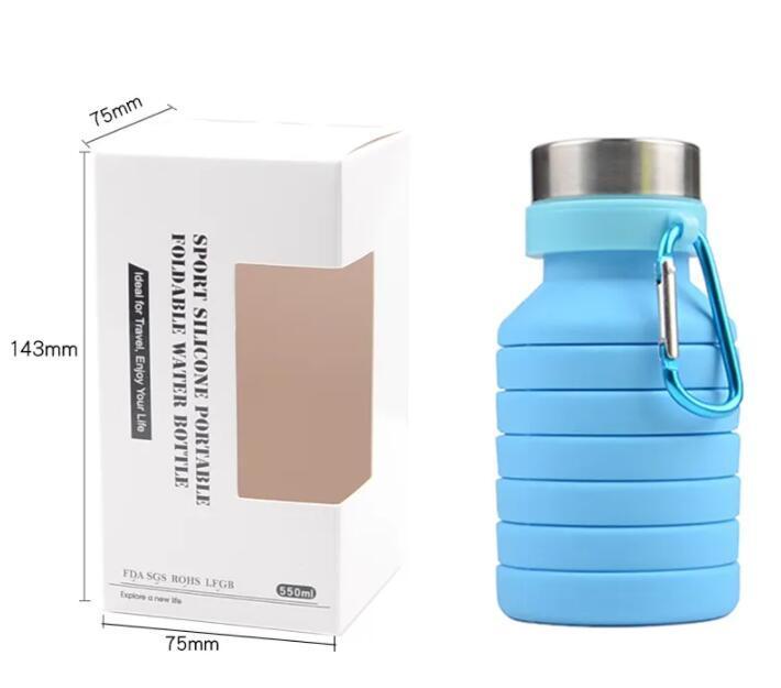 Water Bottles Shaker Drinkware Type 550ml Silicone Water Bottle