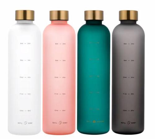 32 OZ Water Bottles With Times To Drink BPA Free