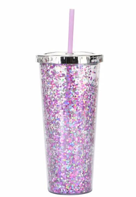 new design quality luxury plastic 16/24oz skinny tumblers glitter sublimation skinny tumbler