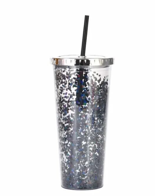 new design quality luxury plastic 16/24oz skinny tumblers glitter sublimation skinny tumbler