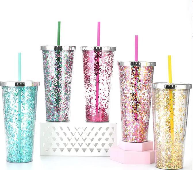 new design quality luxury plastic 16/24oz skinny tumblers glitter sublimation skinny tumbler