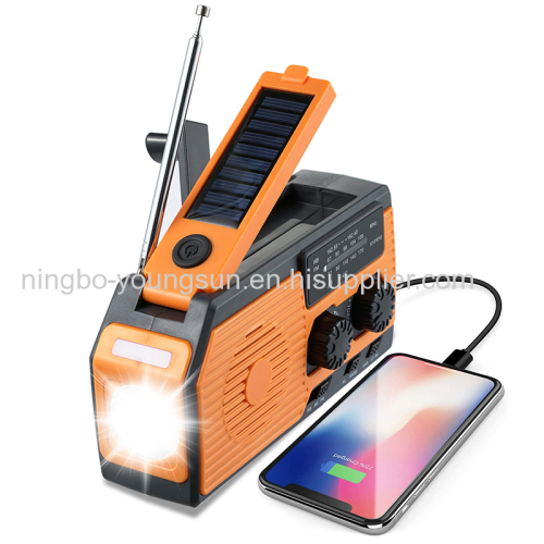 New Solar Hand Crank Am FM Multifunction Portable Dynamo Wind up Emergency Radio with Super LED Flashlight