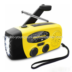 Emergency Solar Power Hand Radio 1000mAh 2000mAh Portable Radio with Solar LED Flashlight Hand Crank