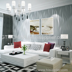 Modern white stripe home designer wallpaper non woven material wallcovering for Amazon hot selling