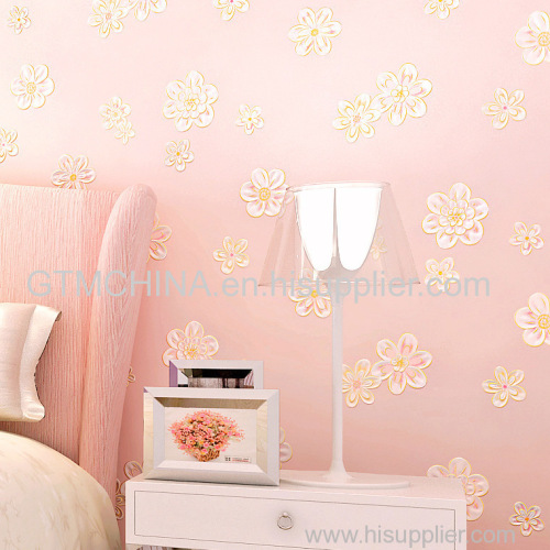 3d beautiful floral room decorative non-woven wallpapers/wall coating