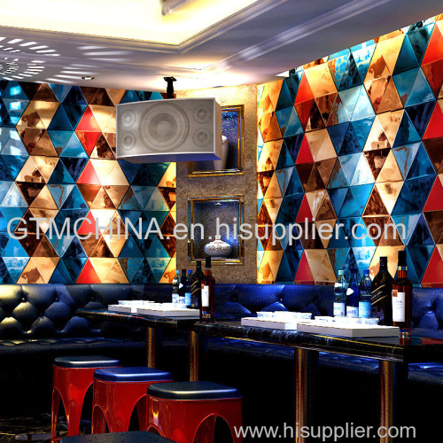 3d modern KTV decorative blue stone waterproof wallpaperswall coating vinyl wallpaper