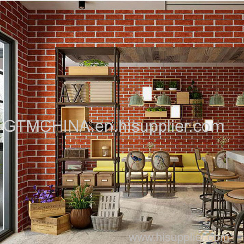 Modern red brick vinyl pvc wallpapers /wallcovering for restaurant living room home decoration