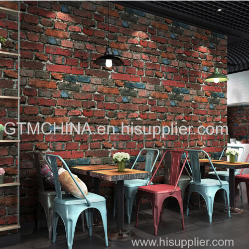 Modern style vinyl pvc wallpaper 3d brick dector roll packaging