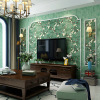 Green luxury 3d floral vinyl wallpaper modern home pvc wallcovering for walls decoration