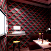 3d black red diamond textured KTV commercial decorative pvc wallpaper vinyl wallcovering