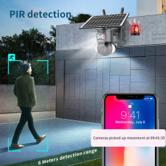 3MP P2P 6W Solar power battery recharge 4g wifi ip ptz camera P2P mobile control motion detection color ir vision camera