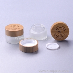 15g clear glass jar with bamboo child resistant cap