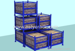 Foldable Forklift Pallet Cage Wire Mesh Stacking Steel Pallet Crate