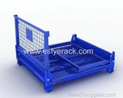 Heavy Foldable wire mesh metal pallet folding warehouse lockable storage Cages wire mesh container