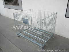 Foldable Forklift Pallet Cage Wire Mesh Stacking Steel Pallet Crate